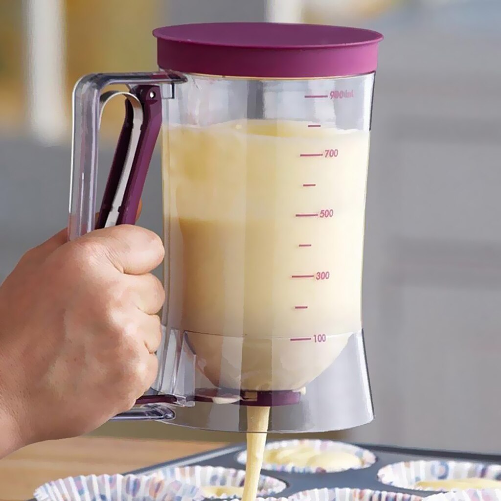 Pandekage cupcake dej dispenser værktøj fantastisk til cupcakes muffins creeps kager & vafler med måleetiket