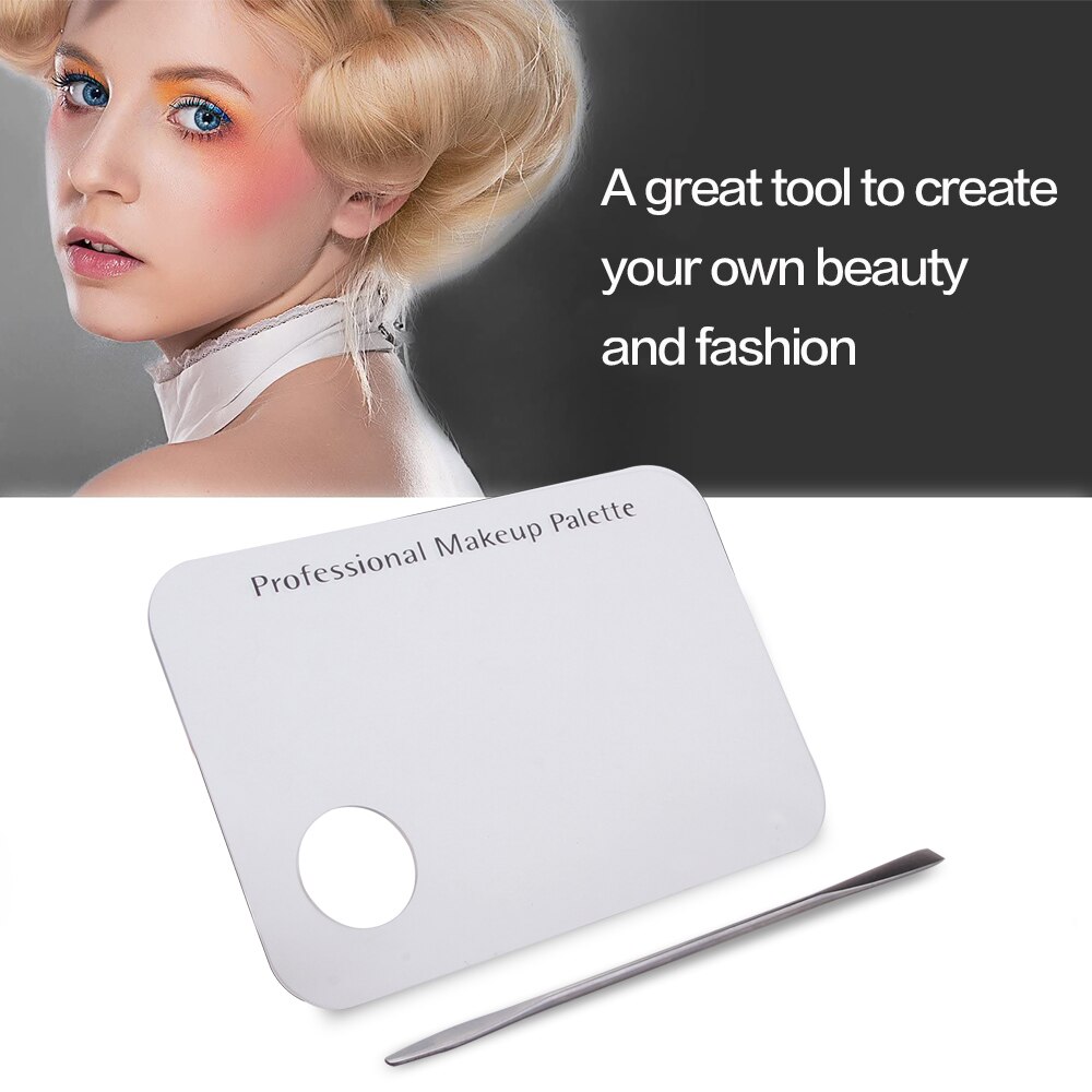 Paleta de mezcla de maquillaje acrílico, plato de base de maquillaje transparente, placas de estampado de uñas, paleta de mezcla cosmética, herramientas de maquillaje de sombra de ojos