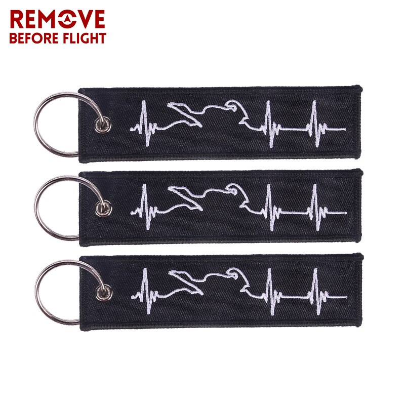 LLavero de para motorista, llavero de cadena con latido del corazón, etiqueta bordada, para motocicleta, coche, amante, llavero de cadenas