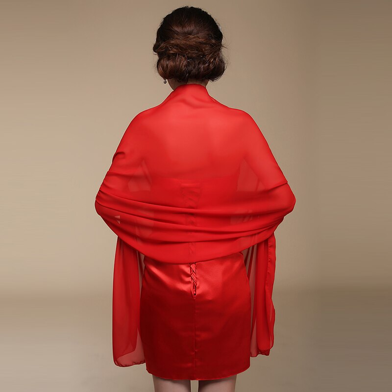 Chaqueta de boda barata de talla grande para mujer, 200cm x 75cm, chal de gasa, Bolero, para boda, noche, baile de graduación,