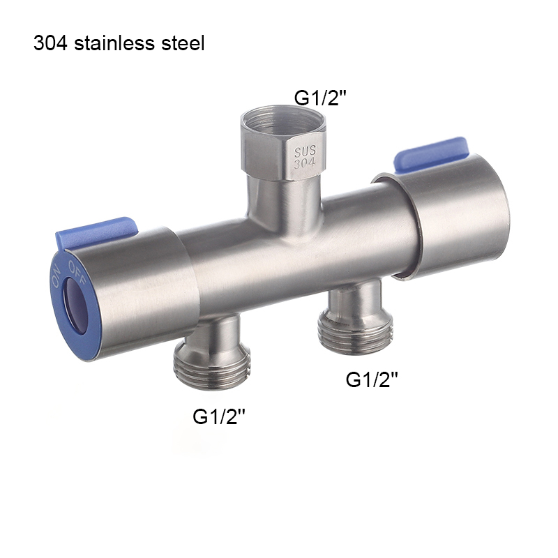 3 Way Filling Valve 1/2'' Male Thread Irrigation Water Tap Diverter Multi-Function Copper/304 Stainless Steel Triangle Valve: A1