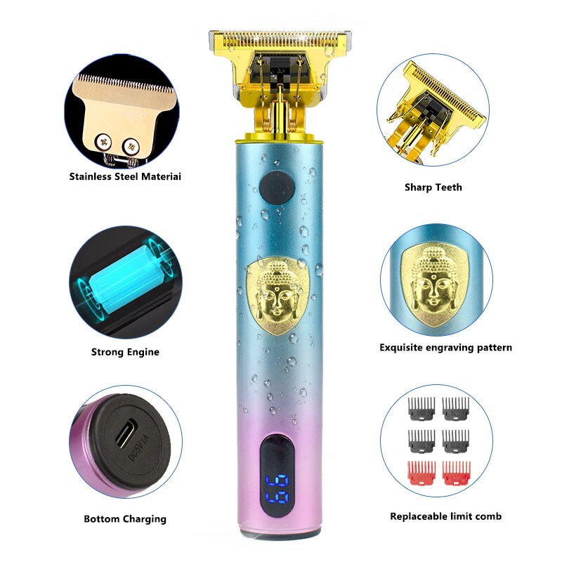 Tondeuse à cheveux électrique pour hommes, Rechargeable par USB, rasoir pour barbier