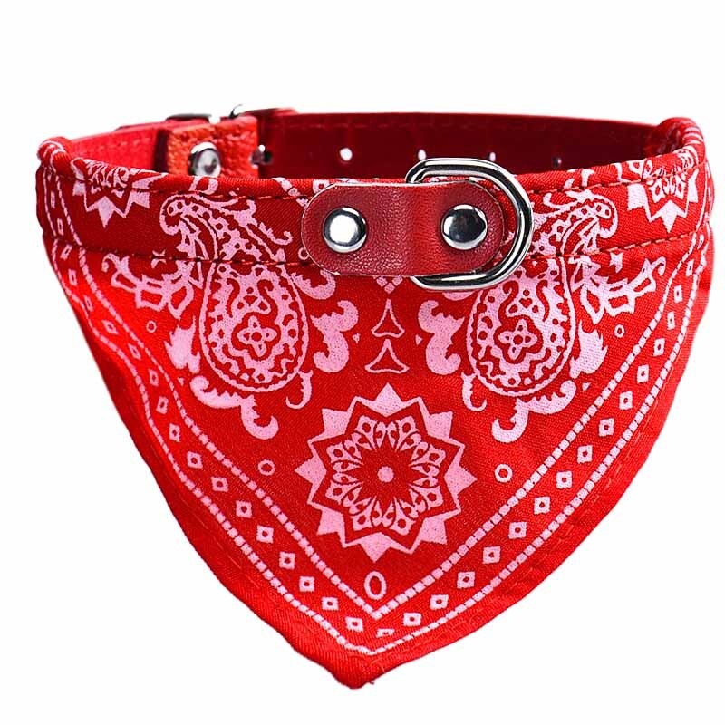 Adjustable Pet Dog Neck Scarf Cotton Dressing Puppy Cat Bandana PU Collar Neckerchief Pet Accessories for Small Large Dogs #T