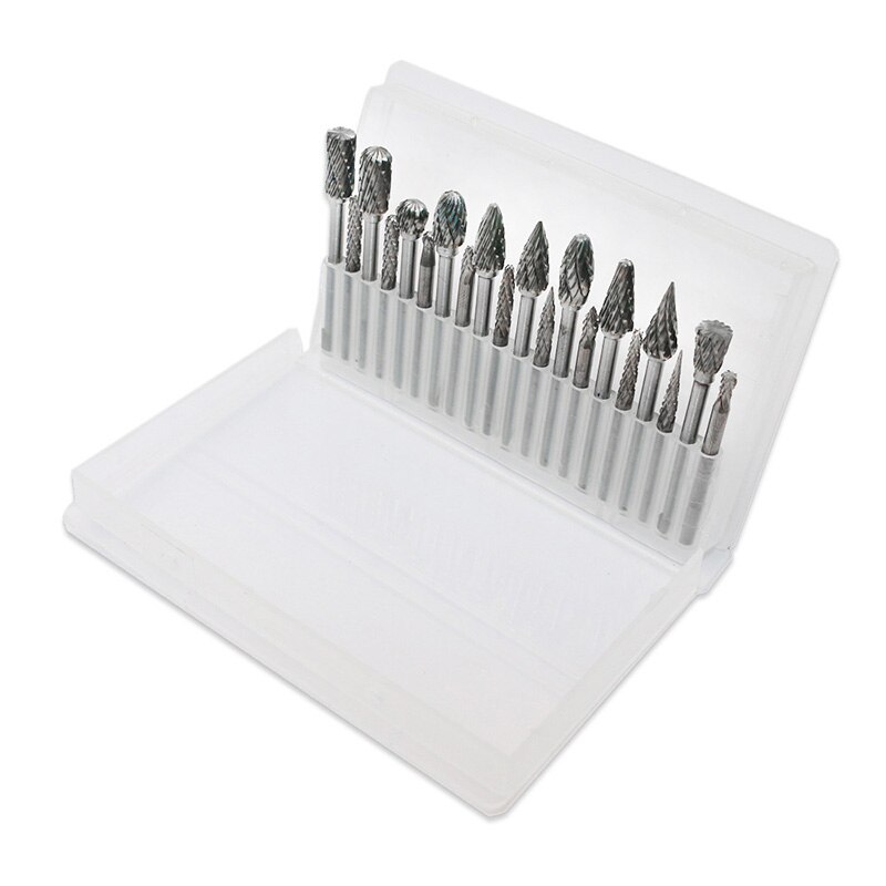 20PCS Tungsten Carbide Milling Cutter Rotary Burr Files Metal Rotary Drill Bit Electric Grinding Set For Metalworking