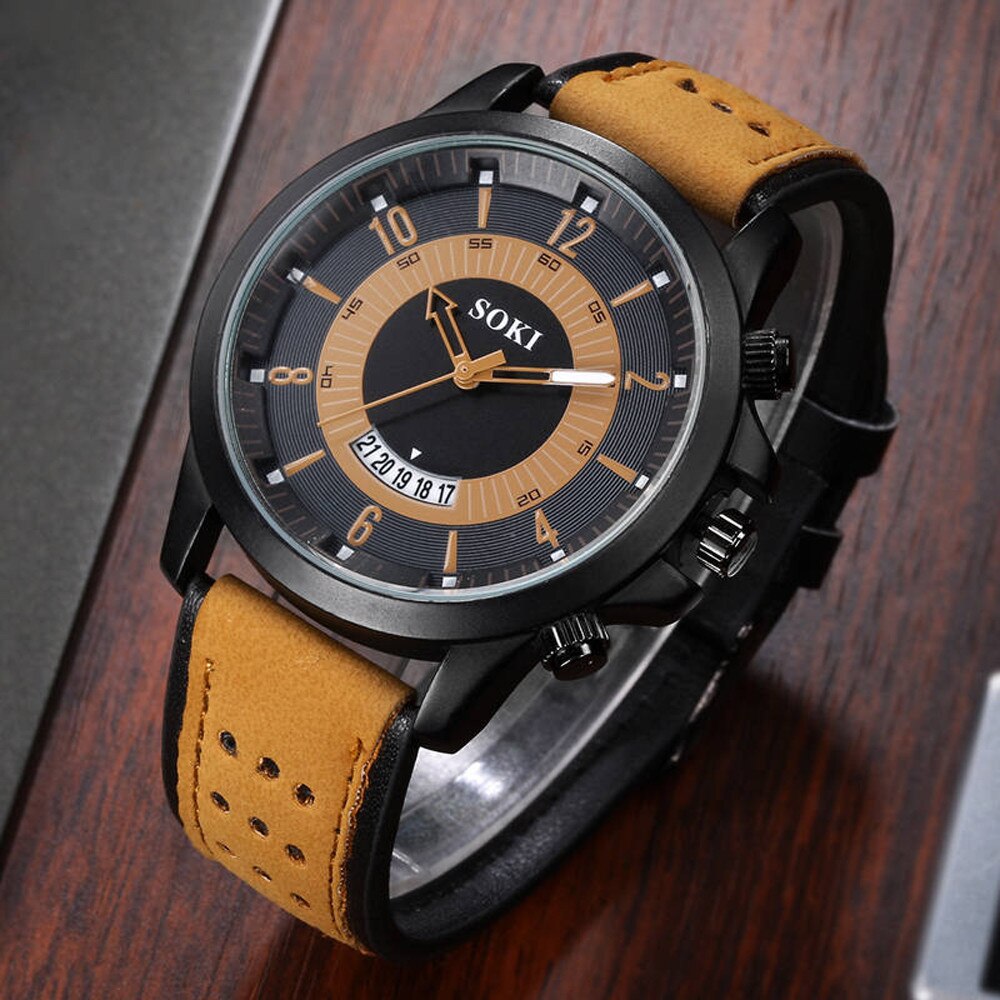 Horloges Heren Horloges Luxe Mode Silicagel Lederen Casual Glas Quartz Analoge Datum Horloges Relogio Masculino Reloj