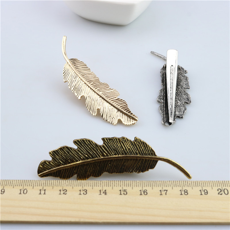 Mode Vrouwen Meisjes Goud Zilver Leaf Veer Haar Clip Haarspelden Meisjes Hoofddeksels Barrette Bobby Pin Festival Haaraccessoires