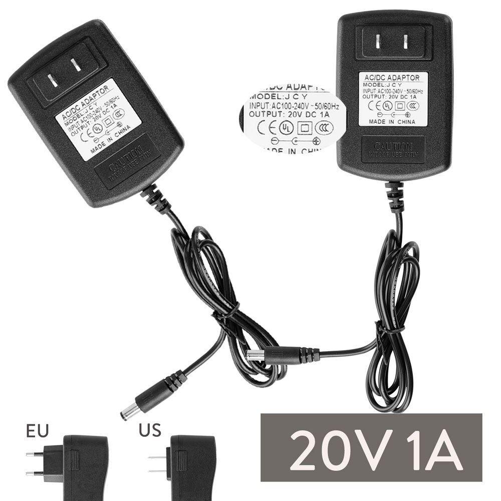 Dc 12v 3v 6v 19v 20v 1a 200ma 300ma 500ma 600ma us eu-kontakt strömförsörjningsadapter transformator för led-strip ljusingång 100-240v: 20v 1a / Oss