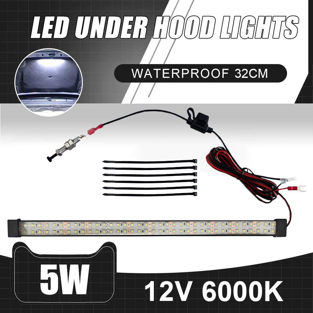 Onder de motorkap LED-lichtset 12V Auto LED-lichtstrip Autokap Werkinspectielicht met automatisch aan/uit Universeel voor autovrachtwagen