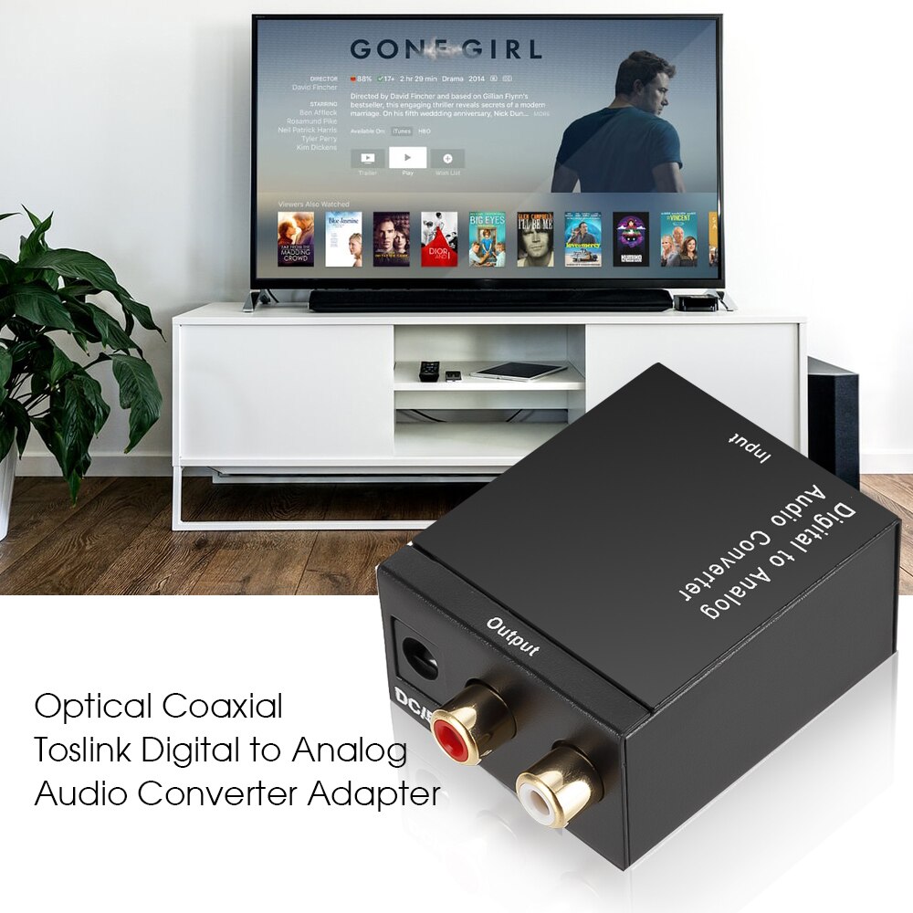 Hd 1080P Digitale Optische Coax Toslink Fiber Conversie Spdif Coax Naar Analoog Rca Audio Converter Adapter Rca L/R 3.5 Mm