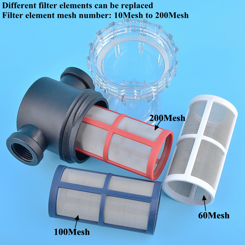 Filtre de tuyau 1/2 "à 8 ~ 16mm, pour jardin, Irrigation agricole, eau domestique, salle de bains, cuisine, filtre d'impureté, 10 mailles à 200 mailles