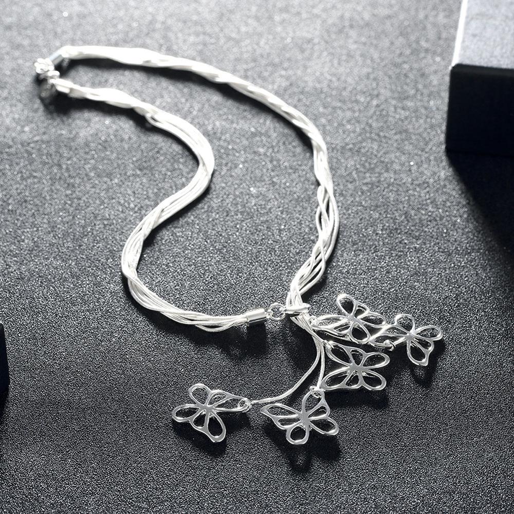 Collar de plata 925 con colgante de cinco mariposas para mujer, joya de , de joyería Glamour