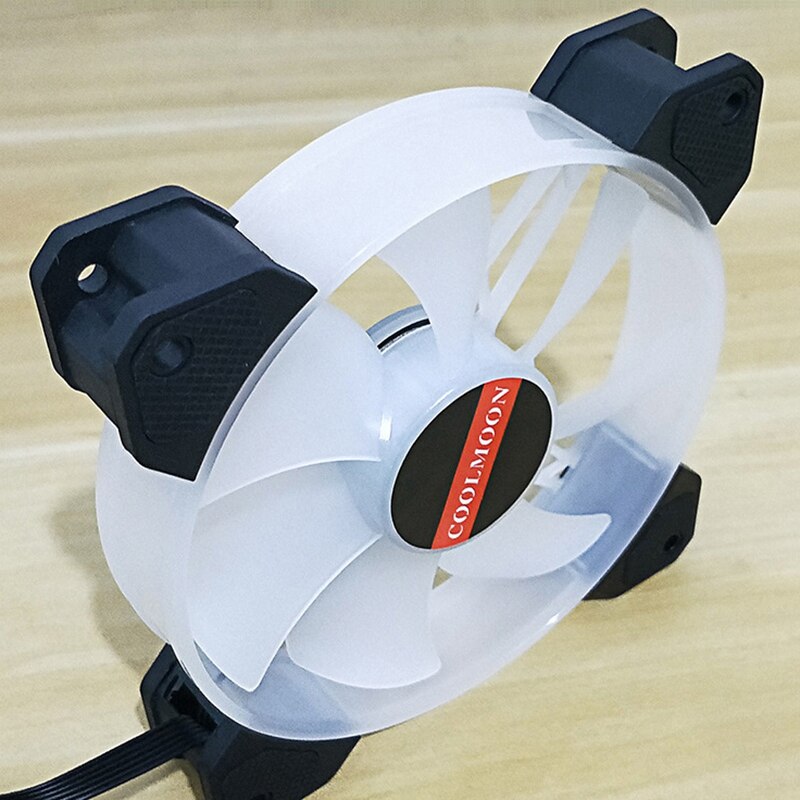 Coolmoon f-yh computer taske pc køleventilator rgb juster 120mm stille + ir fjernbetjening computer køler rgb cpu case blæser 6 stk.