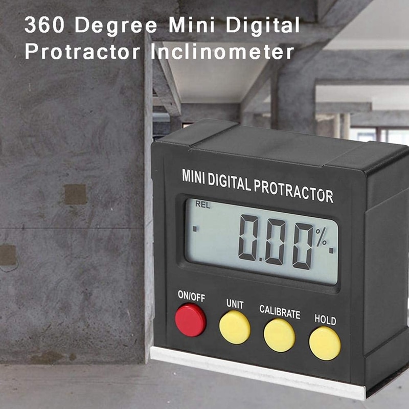 360 Degree Mini Digital Protractor Inclinometer Electronic Level Box netic Base Measuring Tool