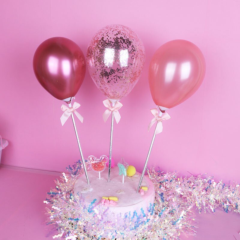 Blå metal ballonkage topper tillykke med fødselsdagsfest indretning børn bryllup fødselsdagskage indretning baby shower en 1st fødselsdag dec: Fluorescensgul
