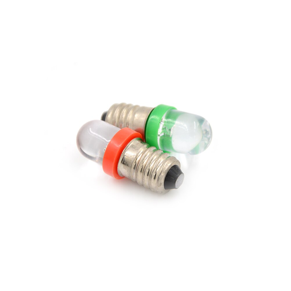5pcs Low Power Light Bulb Consumption E10 LED Screw Base Indicator Bulb Cold White 6V/12V/24V DC