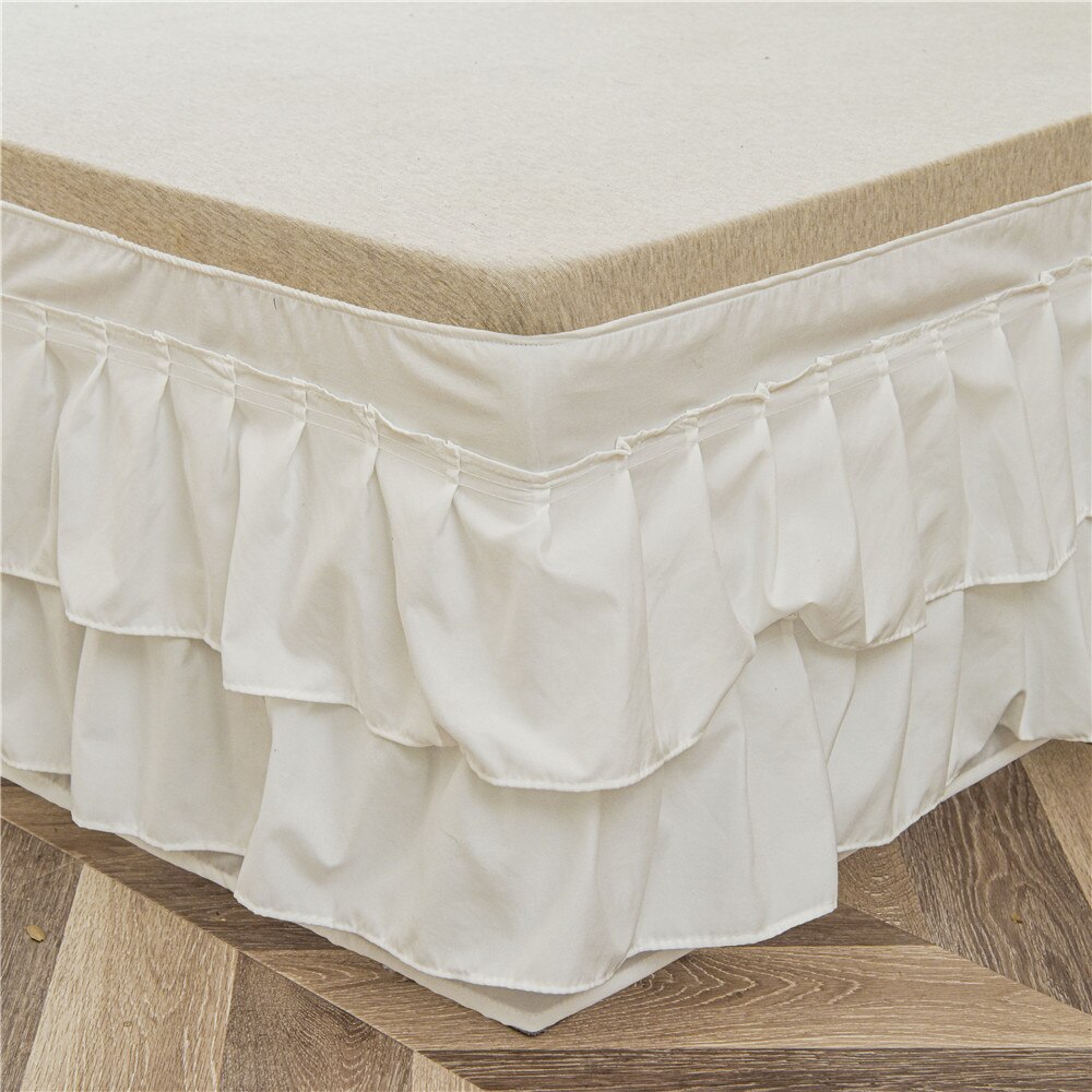 Jupe de lit élastique à volants, doux, confortable, enroulé, résistant à la décoloration, couleur unie, taille unique, Queen, King