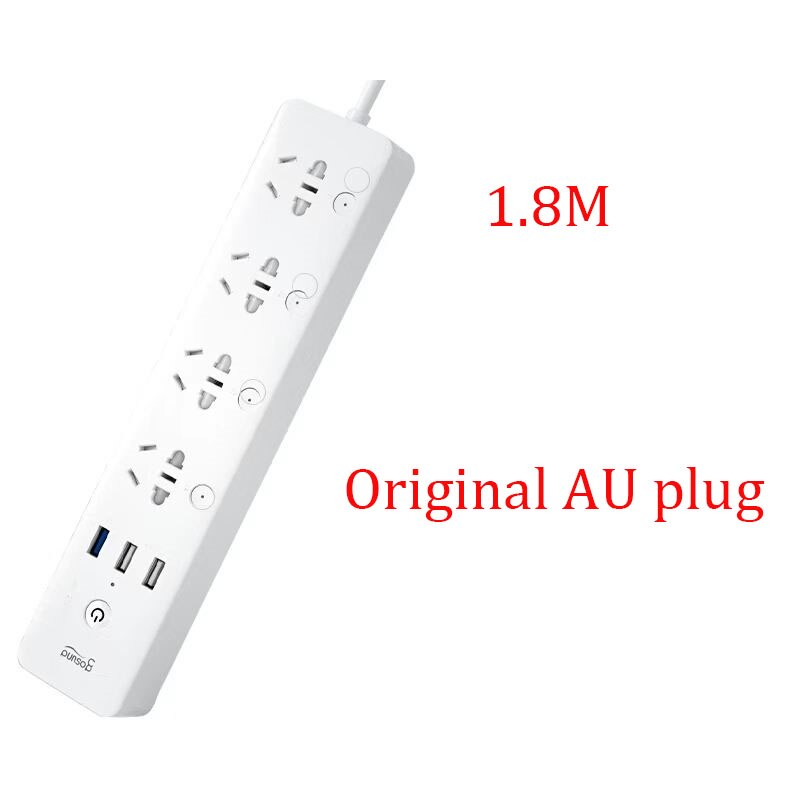 Youpin-regleta inteligente Gosund CP5, Control por voz WIFI, 4 enchufes, 3 USB, 18W, carga rápida, enchufes de extensión, funciona con la aplicación Mijia: Original AU plug
