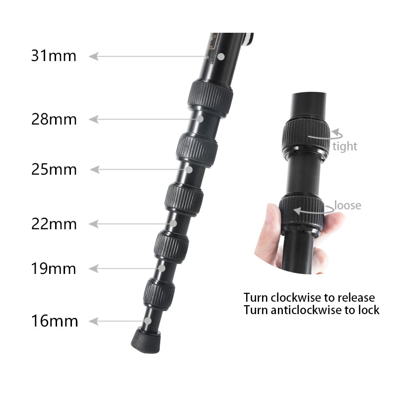 Kamerastativ monopod stativ monopod reisefotografering aluminium spaserstokk monopod til dslr kamera video