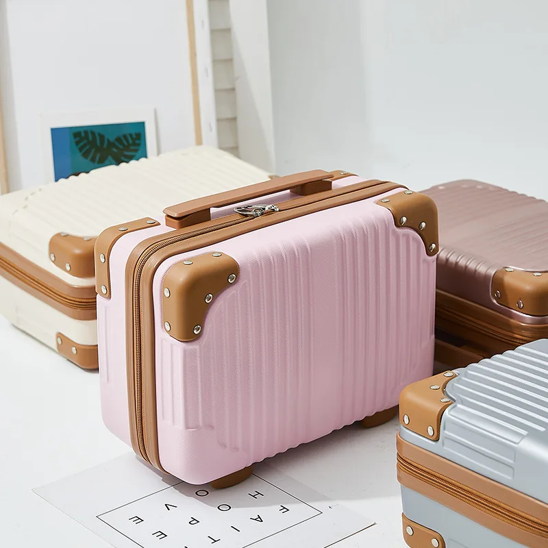 Mini Luggage 14 Inch Small Lightweight Makeup Travel Suitcase for Students Portable Durable Handheld Carry-On Bag