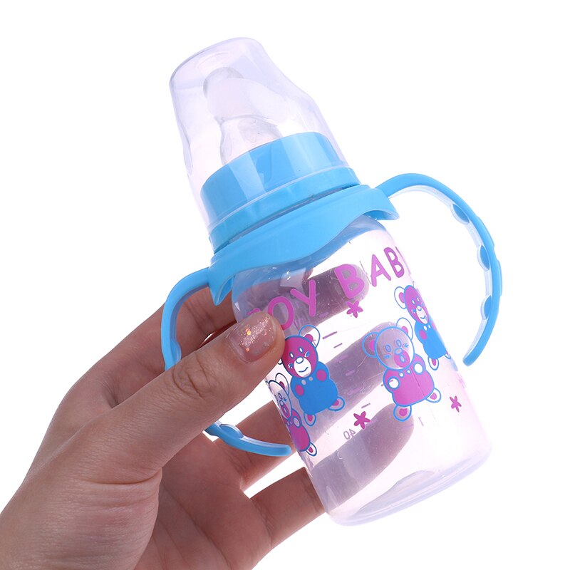Newborn Baby Feeding Bottle Feeding Water Standard Caliber PP Bottle Straw bottle with handle straw Anti silicone nipple
