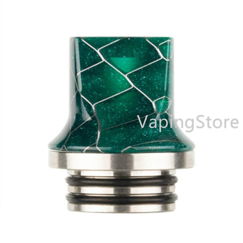 Delrin SS 810 Flat Drip Connector Tip Polished Adaptor Odan Tank/Odan Mini Tank/Skrr S/NRG Tank/Hellvape Destiny RTA Mouthpiece: Cobra Green