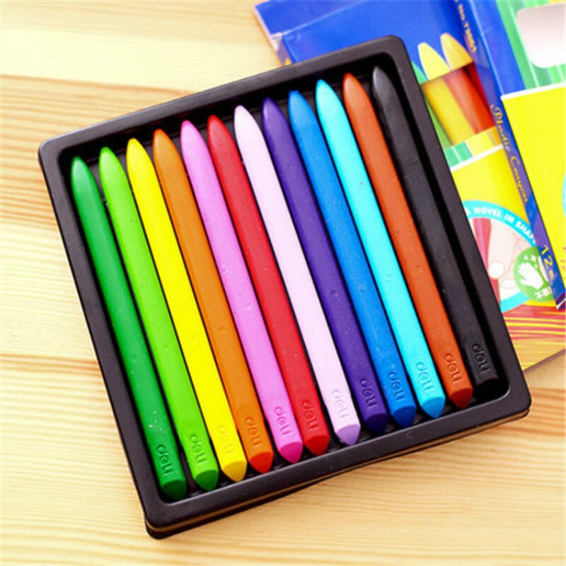 Plastic Krijt Wax Crayon Schilderen Sticks Kleur Krijt Kleur Potlood 12-24 Kleuren Kinderen Student Caryon