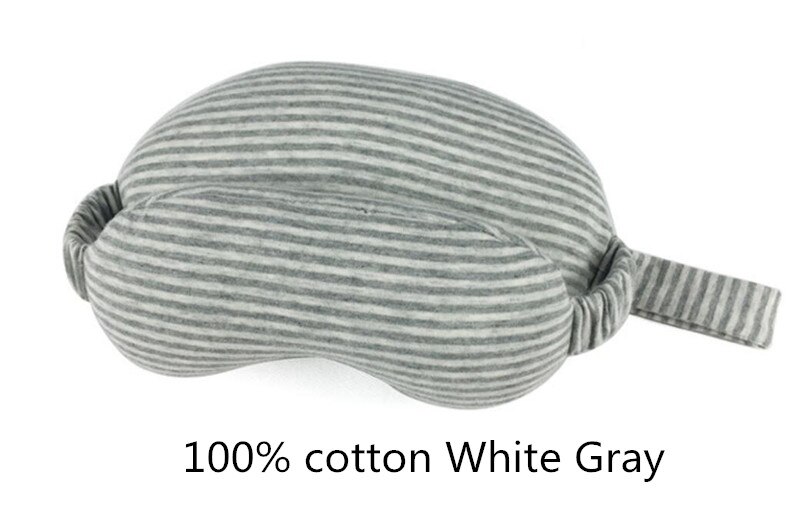 Multi-Function Business Travel Neck Pillow & Eye Mask Storage Bag with Handle Eye Patch Portable Eye Massager Sleep Mask: White Gray