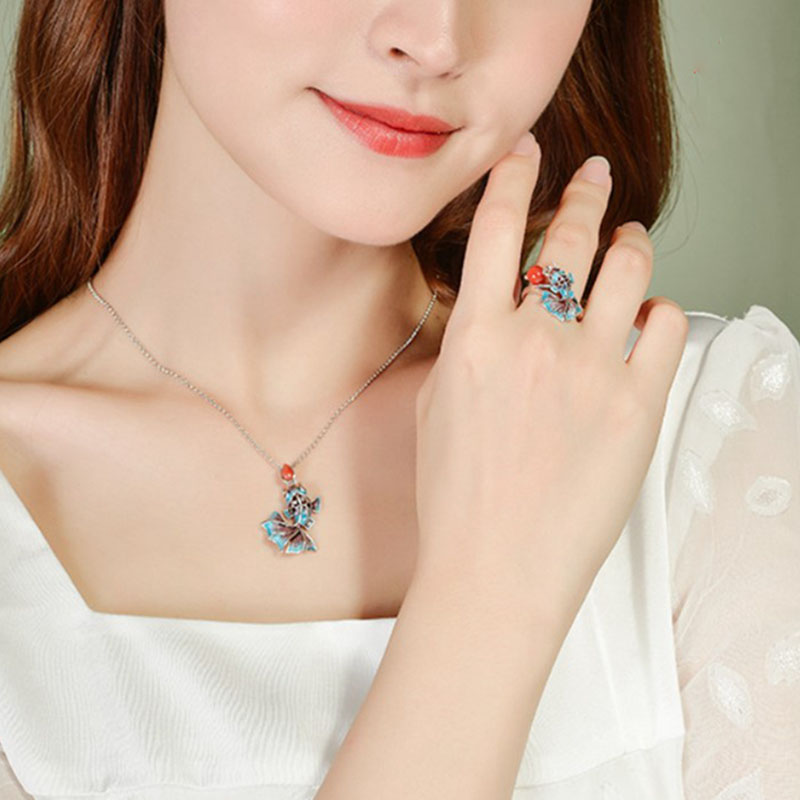 BALMORA Original Plata de Ley 925 auténtica colgante Vintage para collares Koi Carpa dijes para mujer joyería de San Valentín