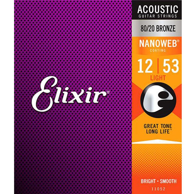 Elixir Nanoweb Gitaar Snaren 11027 Coating 80/20 Brons Akoestische Gitaar Snaren Custom Light 011-052 11002 11052 16027 16052