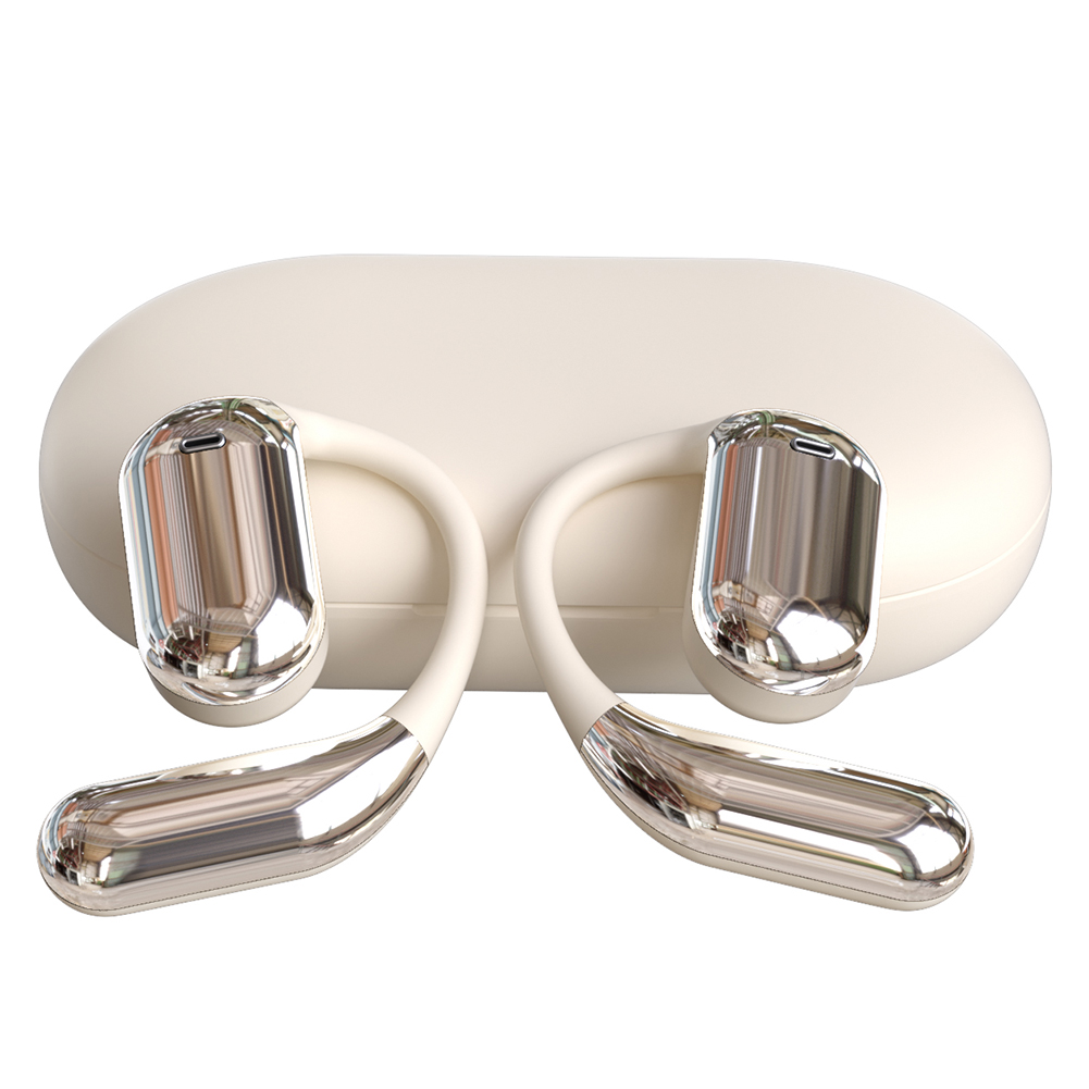 Echtzeit-Übersetzungskopfhörer, 3-in-1-AI-Übersetzer-Ohrhörer, 140 Sprachen, Geräuschunterdrückung, Bluetooth, kabelloses Übersetzungs-Headset: Beige