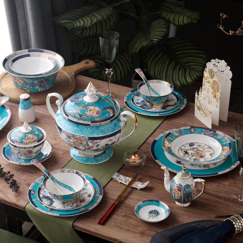 Bowl and plate Bone China Chinese tableware Jingdezhen bowl and plate high-grade rice noodles bowl porcelain