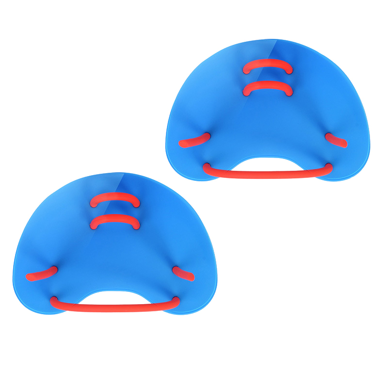 Schwimmen Paddel Silikon Tauchen Hand Paddel Schwimmhäute Handschuhe Einstellbar PP Netz Handschuhe Tauchen Ausbildung Hand Flosse: Blau