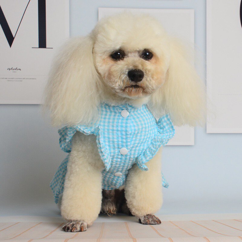 Vestido de cachorro vestido de verão para animais de estimação daisy imprimir roupas filhote de cachorro vestido de princesa saia para cães pequenos chihuahua