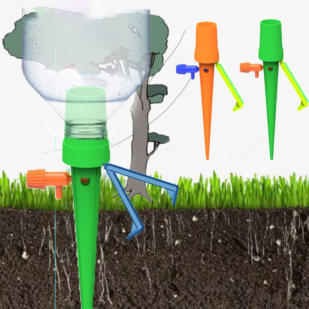 Pointes d'arrosage automatique avec bouteilles plastiques (non fournies), système d'irrigation pour plantes en pot, intérieur et extérieur
