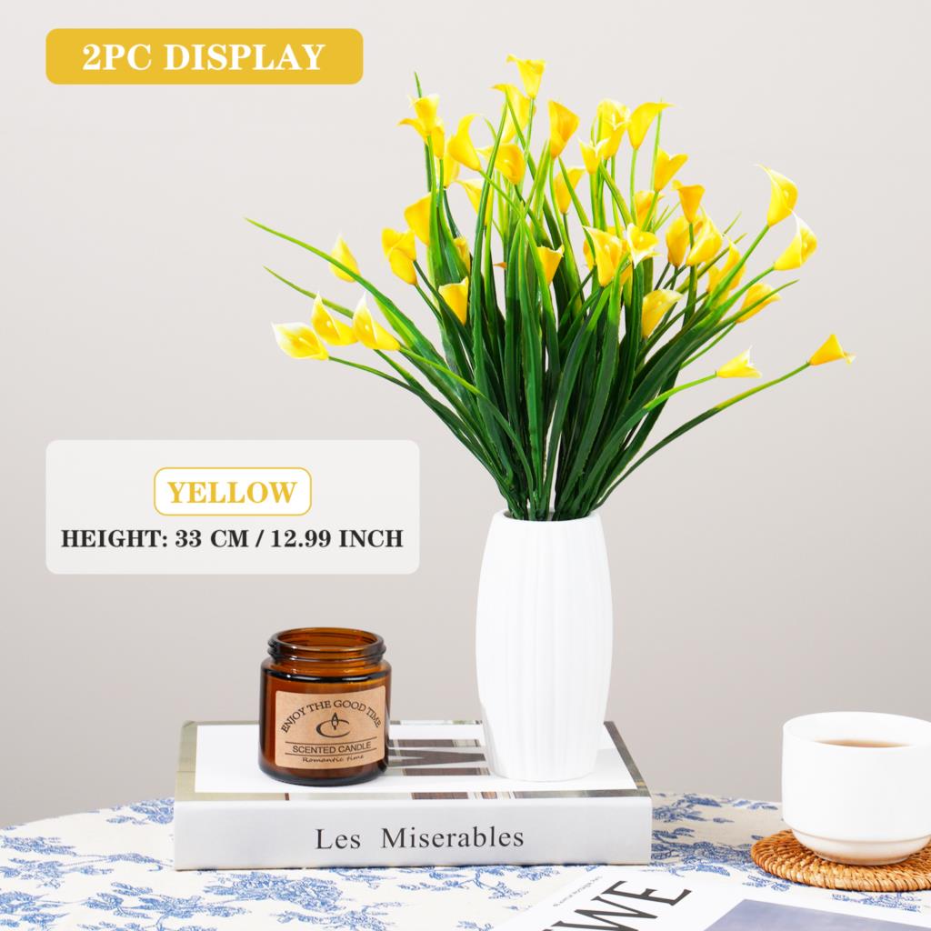 1 bundle 33cm DIY Calla PE Artificial Calla for Wedding Party Arrangement Decoratioan Handmade Simulation Flowers plante kerst: Blue