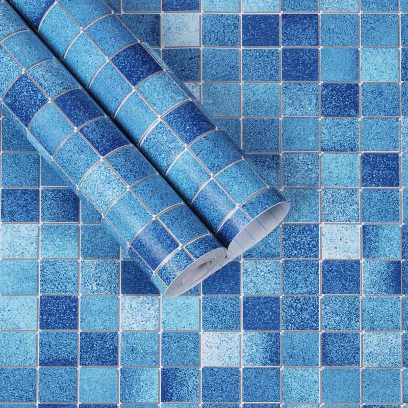 Bathroom Wall Stickers PVC Mosaic Wallpaper Kitchen Waterproof Tile Stickers Plastic Vinyl Self Adhesive Wall Papers Home Decor: A / 1m x 45cm