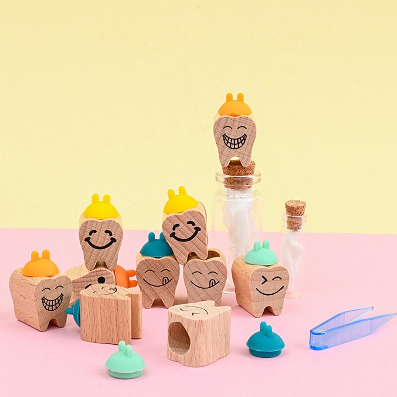 Houten Baby Tand Doos Melk Tanden Organizer Storage Collection Jongen Meisje Souvenir Case Baby Kid Leuke Cadeaus Voor Kinderen Herinnering