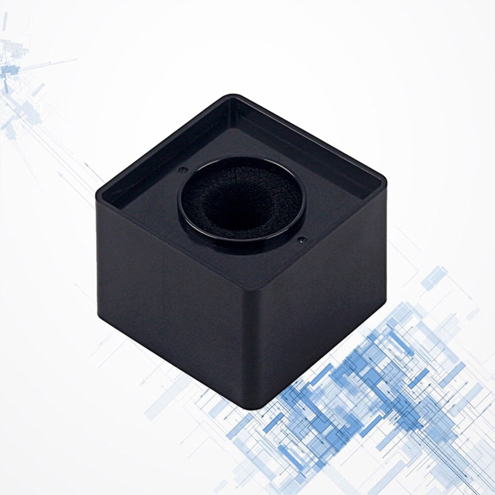 Handheld Interview Square Cube Shaped Microphone Station Logo Flag Station SA100 (Black)