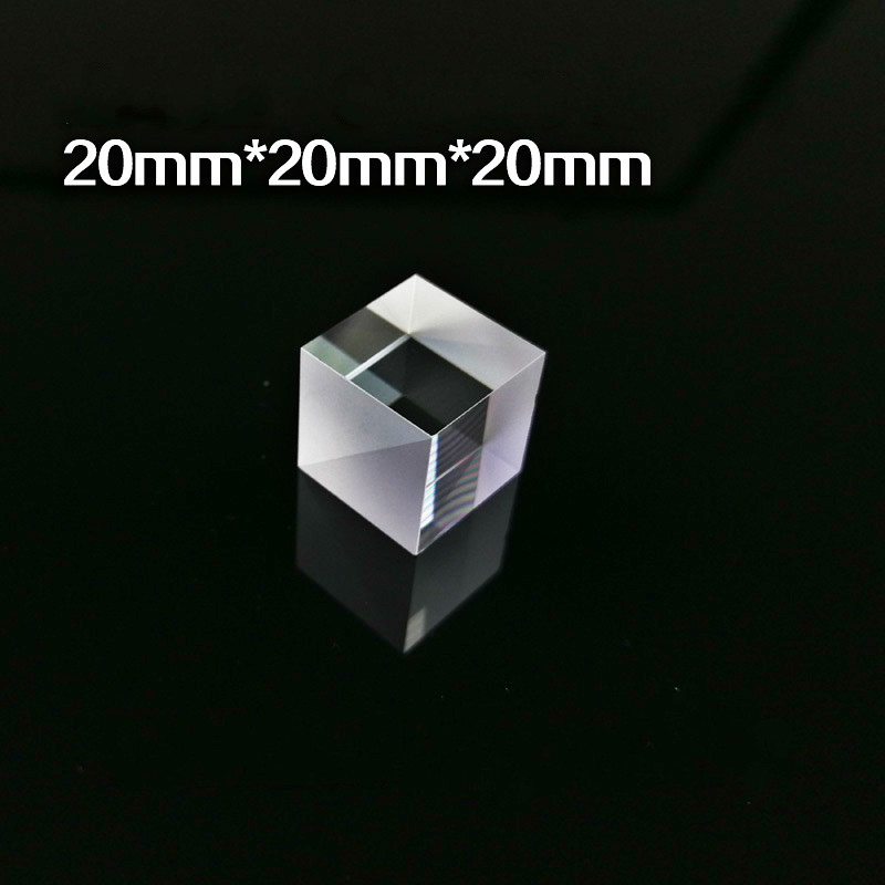 Beam Splitting Prism 8:2 Splitting Cube Prism Three-sides Plating Antireflection Coating 20*20*20 mm Optical Prism Lens