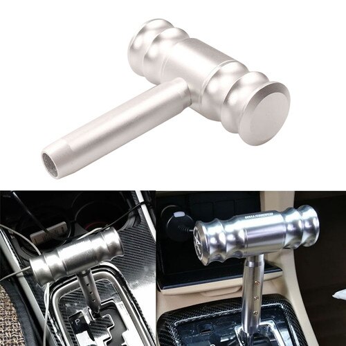 T-Handle Gear Shift Knob Handle Automatic Car Gear Stick Shift Knob Universal Airplane Thrust Lever Style Aluminum Alloy: sliver