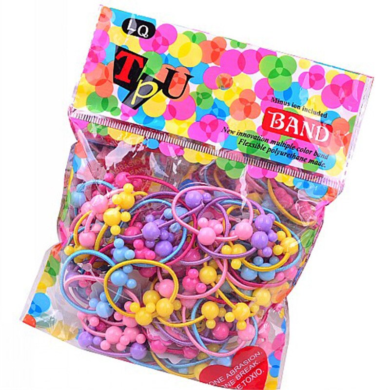 100 Pcs Haar Touw Kinderen Hoofdtooi Bunny Cartoon Rubberen Band Haar Band Haar Accessoires