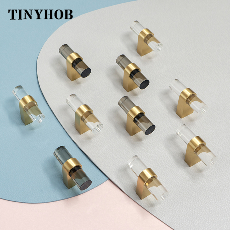 Transparent Acrylic Hooks for Hanging Coat Hat Keys Bathroom Hardware Decor Wall Hangers for Clothes Cabinet Handles and Knobs