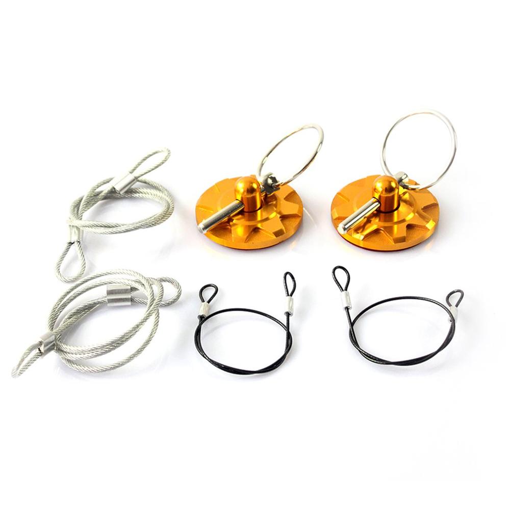 Car modification hood lock high-strength aluminum punch-free racing engin universal quick-release with pole free punching: gold