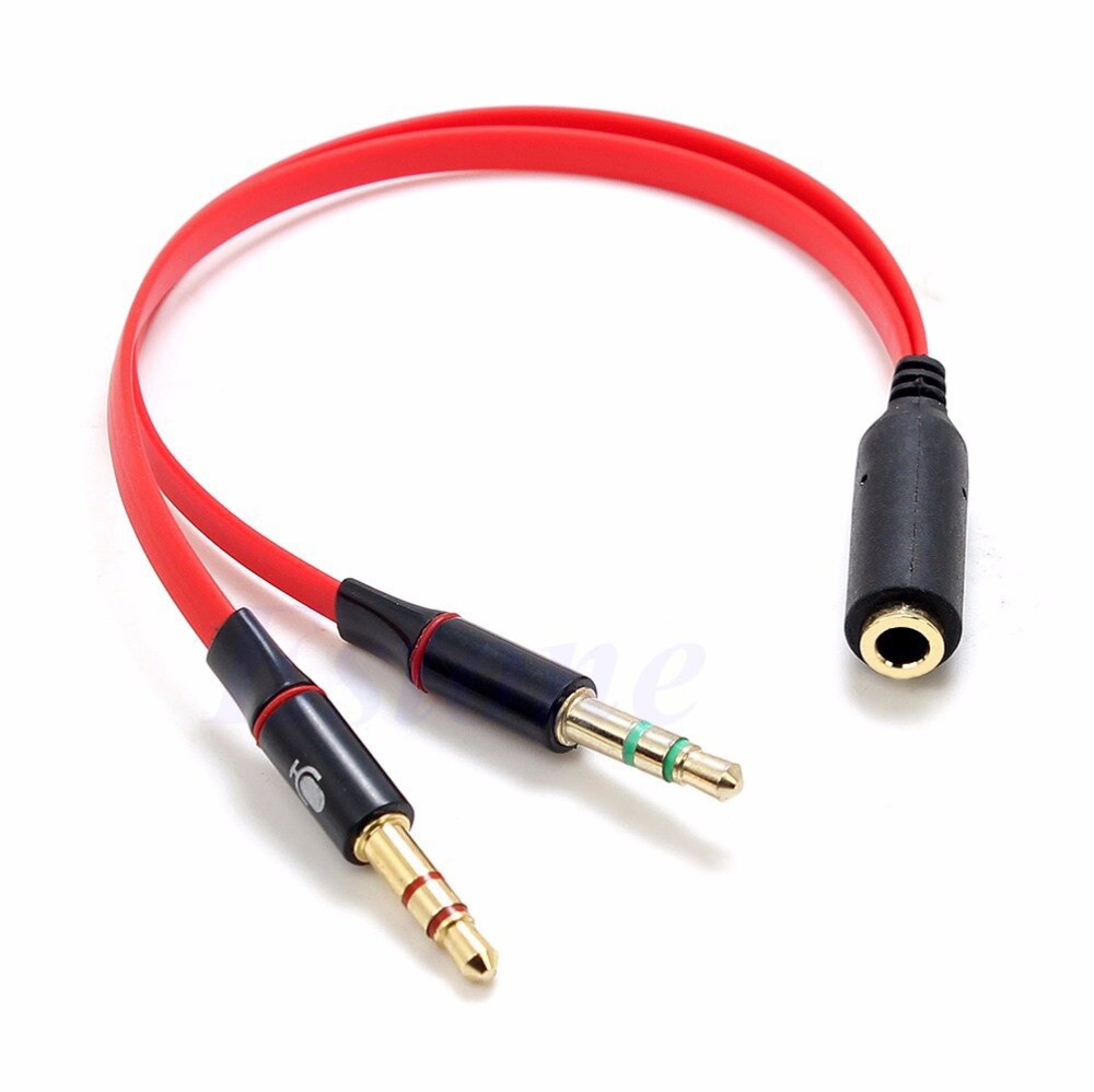 3.5 mm sorte hovedtelefoner høretelefoner lydkabel mikrofon y splitter adapter 1 hun  to 2 han tilsluttet ledning til bærbar pc