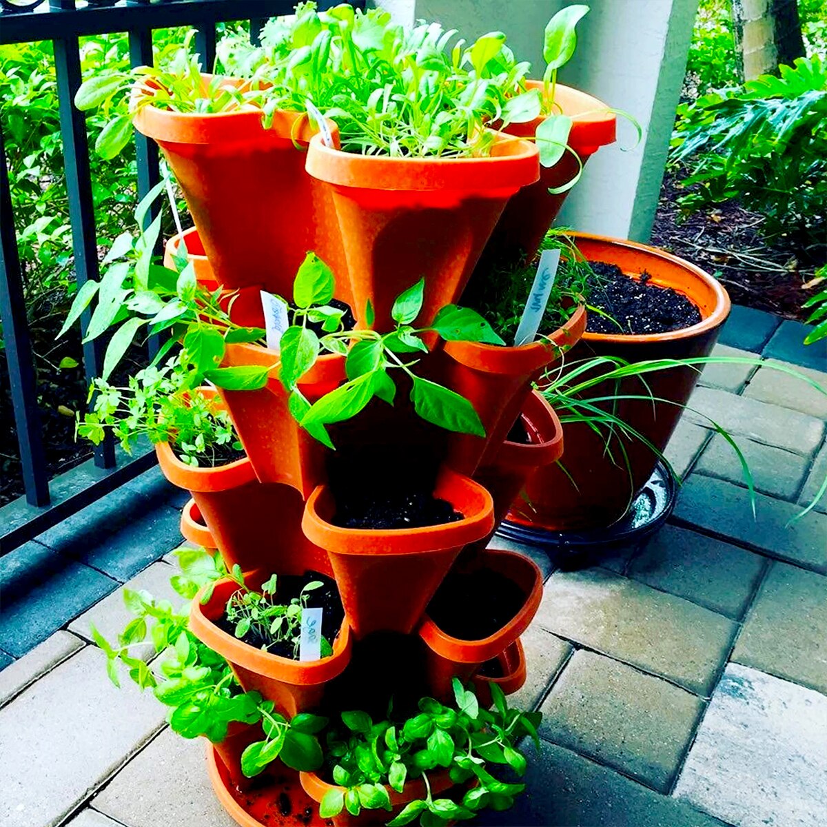 Pot de fleurs Vertical empilable en plastique, support universel de semis, plateau à roues, fournitures de jardin pour la maison