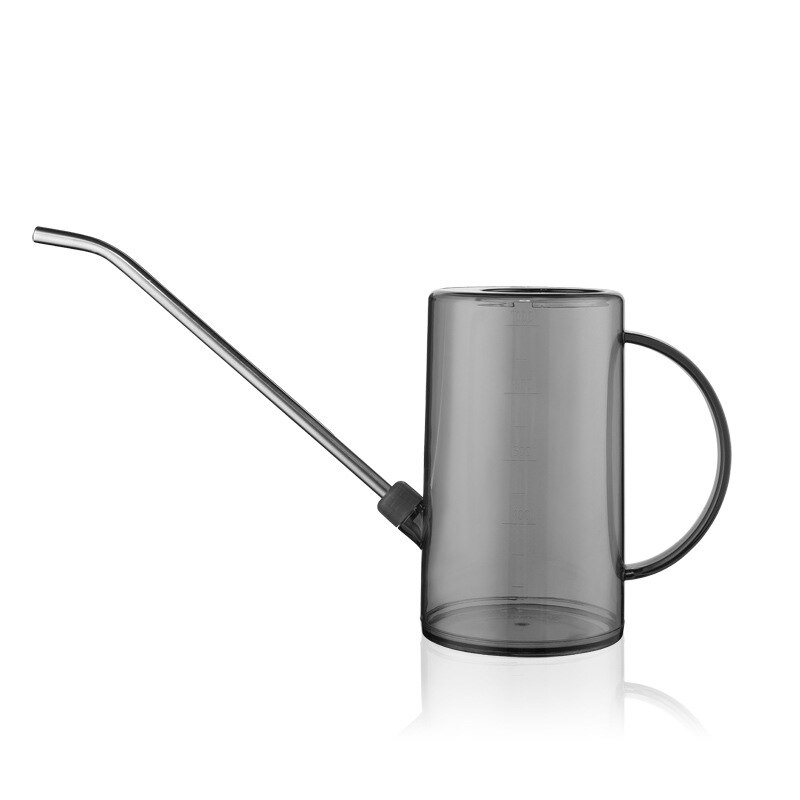 1L Groene Plant Tuinieren Bloem Gieter Huishouden Transparante Plastic Gieter Metal Lange Mond Spray Ketel Water Blikjes: Donkergrijs