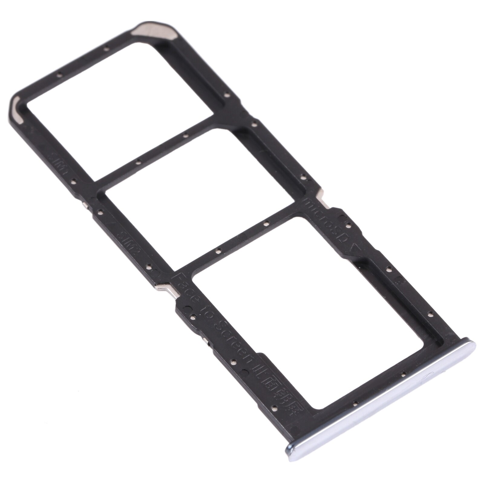 Sim Kaart Lade + Sim Card Tray + Micro Sd Card Tray Voor Oppo A74 4G CPH2219: Zilver