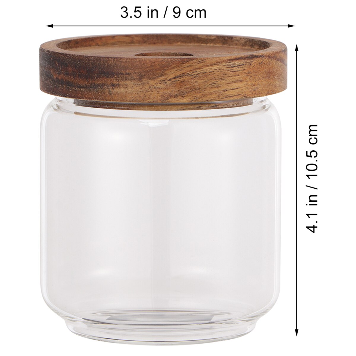Snoeppot Glazen Pot Met Houten Deksel Keuken Glas Voedsel Opslagtank Draagbare Voedsel Container Flessen Voor Grain Thee Koffie bean: 500ML