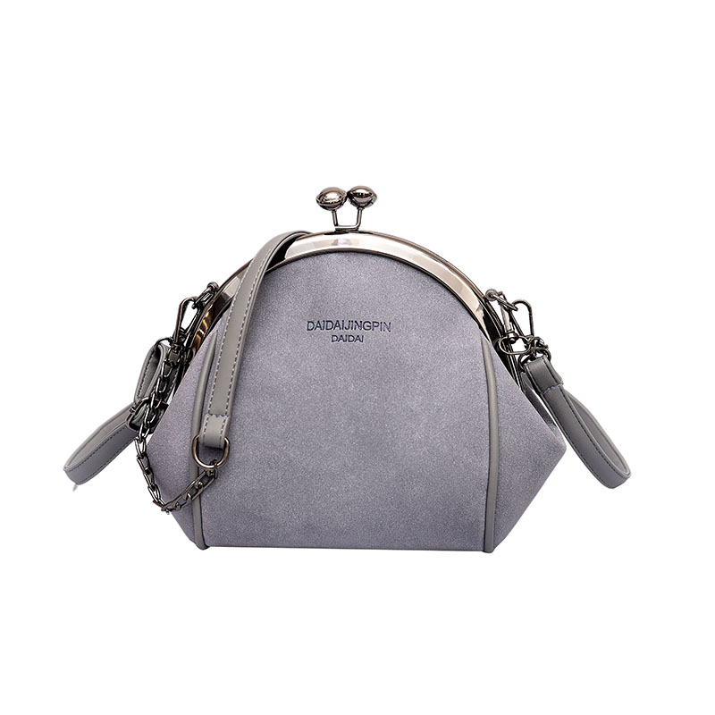 Bolso de hombro informal con solapa para mujer, bandolera pequeña, colores caramelo: Gris