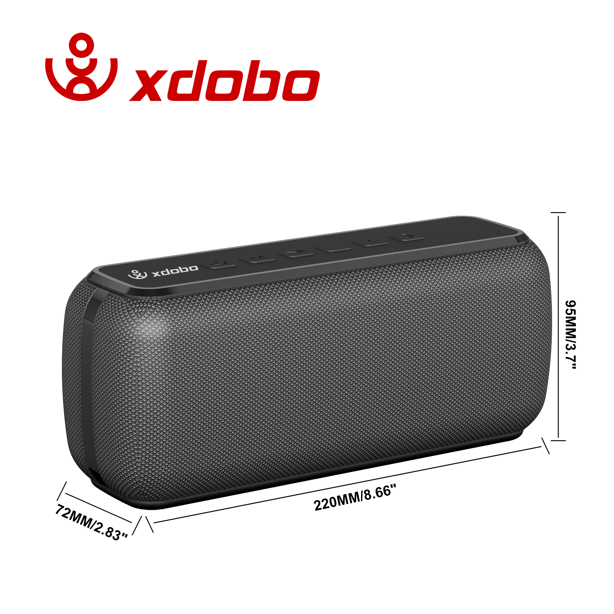 XDOBO X8 II Tragbarer Bluetooth Lautsprecher 60W Subwoofer Kabellos 5.0 Tiefer Bass 10-20m Reichweite für draussen Camping Party Musik